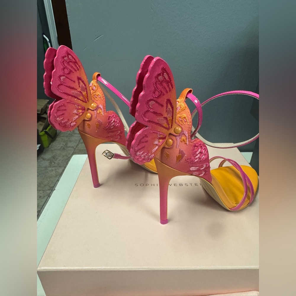Sophia Webster Vibrant Pink and Yellow Heels - Picture 5 of 13
